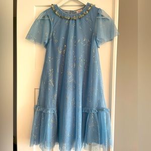 Limited edition beautiful rare mini Boden patronus  gold and baby blue dress.